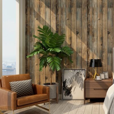 Retro Faux Wood Grain Peel And Stick Wallpaper Self-adhesive Wood Plank Wallpaper Roll Removable Vinyl Wall Covering For Restaur