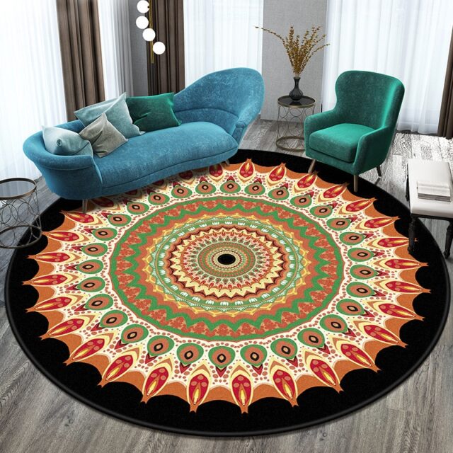 Round carpet mandala rug variant 3